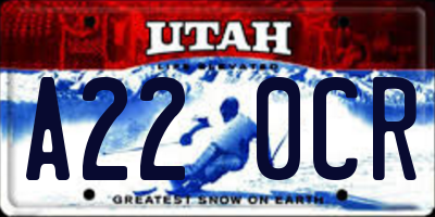 UT license plate A220CR