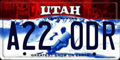 UT license plate A220DR
