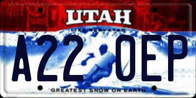 UT license plate A220EP