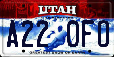 UT license plate A220FO
