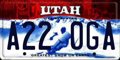 UT license plate A220GA