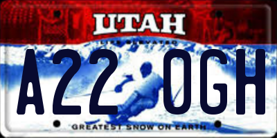 UT license plate A220GH