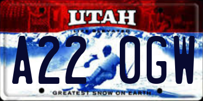 UT license plate A220GW