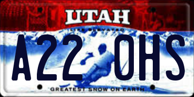 UT license plate A220HS