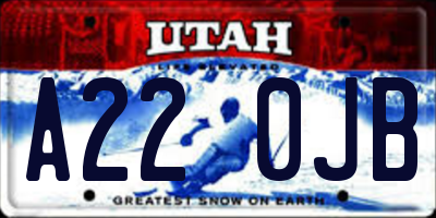 UT license plate A220JB