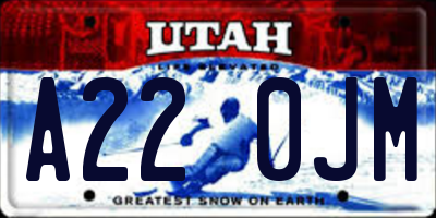 UT license plate A220JM
