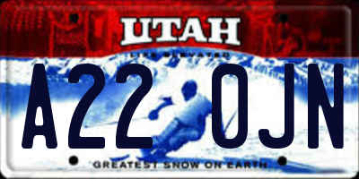 UT license plate A220JN