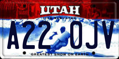 UT license plate A220JV