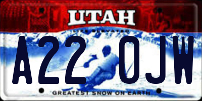 UT license plate A220JW