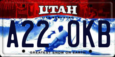UT license plate A220KB
