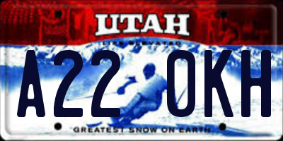 UT license plate A220KH