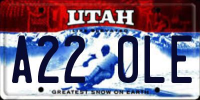 UT license plate A220LE