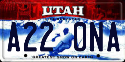 UT license plate A220NA