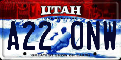 UT license plate A220NW