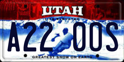 UT license plate A220OS