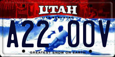 UT license plate A220OV