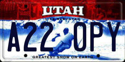 UT license plate A220PY