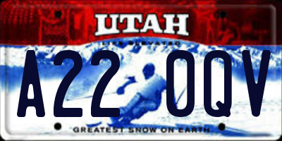 UT license plate A220QV