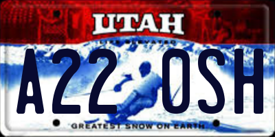 UT license plate A220SH