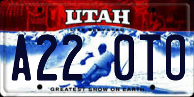 UT license plate A220TO