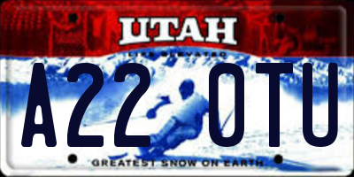 UT license plate A220TU