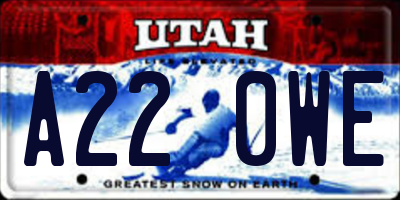 UT license plate A220WE