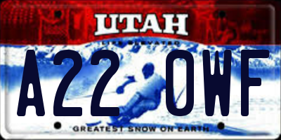 UT license plate A220WF