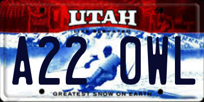 UT license plate A220WL