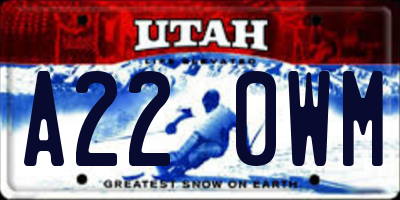 UT license plate A220WM