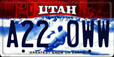 UT license plate A220WW
