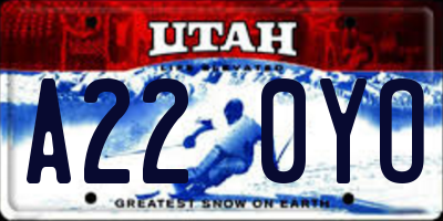 UT license plate A220YO