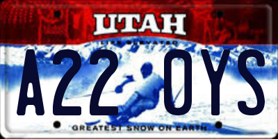 UT license plate A220YS