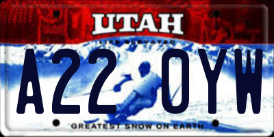 UT license plate A220YW