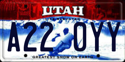 UT license plate A220YY
