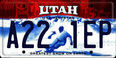 UT license plate A221EP