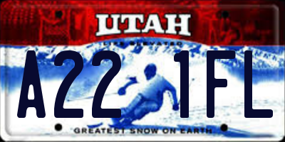 UT license plate A221FL