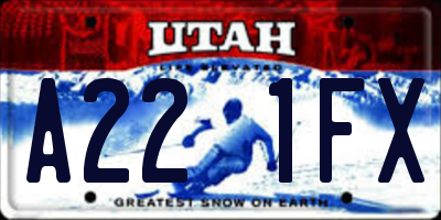UT license plate A221FX