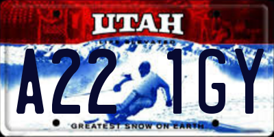 UT license plate A221GY