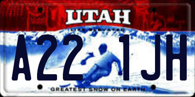 UT license plate A221JH