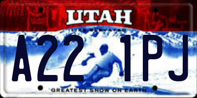 UT license plate A221PJ