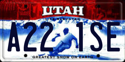 UT license plate A221SE