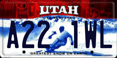 UT license plate A221WL