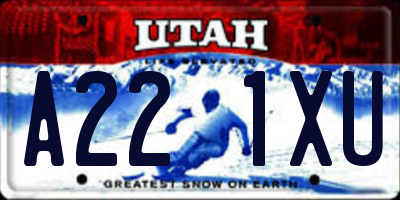 UT license plate A221XU