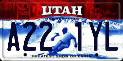 UT license plate A221YL