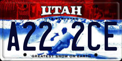 UT license plate A222CE