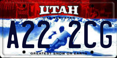 UT license plate A222CG