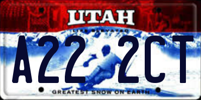 UT license plate A222CT