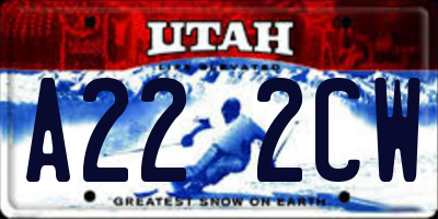 UT license plate A222CW