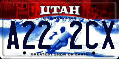 UT license plate A222CX
