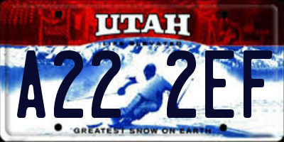 UT license plate A222EF